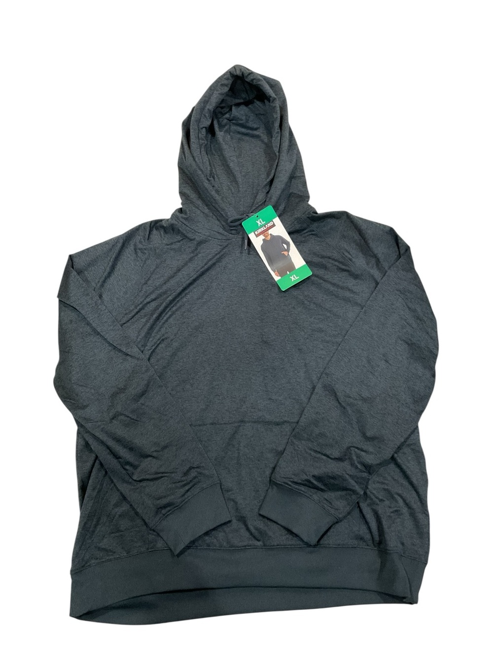 Kirkland Signature Mens Active Hoodie XL Charcoal Gray Pullover Sweatshirt NEW